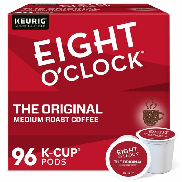 Eight O'Clock Coffee Original Medium Roast Recyclable K-Cup Pods, 96 Count