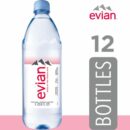 Evian Natural Spring Water 1L Bottles, 12 Pack - Pure Hydration Beverage