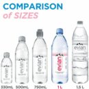 Evian Natural Spring Water 1L Bottles, 12 Pack - Pure Hydration Beverage