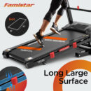 Famistar 4.5HP Folding Treadmill, 15 Incline Levels, 10MPH, 300LB Capacity, Bluetooth, LCD Display