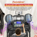 Famistar 4.5HP Folding Treadmill, 15 Incline Levels, 10MPH, 300LB Capacity, Bluetooth, LCD Display