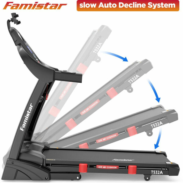 Famistar 4.5HP Folding Treadmill, 15 Incline Levels, 10MPH, 300LB Capacity, Bluetooth, LCD Display - Image 15