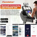 Famistar 4.5HP Folding Treadmill, 15 Incline Levels, 10MPH, 300LB Capacity, Bluetooth, LCD Display