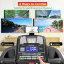 Famistar 4.5HP Folding Treadmill, 15 Incline Levels, 10MPH, 300LB Capacity, Bluetooth, LCD Display
