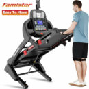 Famistar 4.5HP Folding Treadmill, 15 Incline Levels, 10MPH, 300LB Capacity, Bluetooth, LCD Display