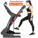 Famistar 4.5HP Folding Treadmill, 15 Incline Levels, 10MPH, 300LB Capacity, Bluetooth, LCD Display