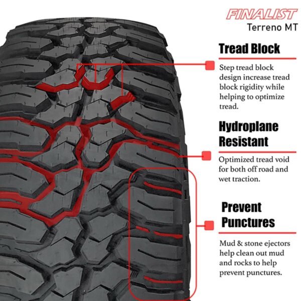 Finalist Terreno M/T LT285/70R17 10 Ply Mud Terrain Tire for SUV/Light Truck - Image 5