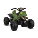Fisher-Price Power Wheels Jurassic World Dino Racer 6 MPH Ride-On ATV, Green Dinosaur Toy for Kids