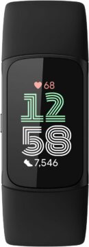 Fitbit Charge 6 Fitness Tracker, GPS, Heart Rate Monitor, Google Apps, Obsidian/Black, One Size
