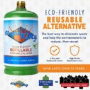 Flame King Refillable 1LB Propane Cylinder Tank, DOT Certified, High-Grade Steel, Green, 16.4 oz