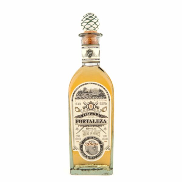 Fortaleza Añejo Tequila 750ml - 100% Stone-Milled Agave, Oak Aged, Smooth & Rich Flavor