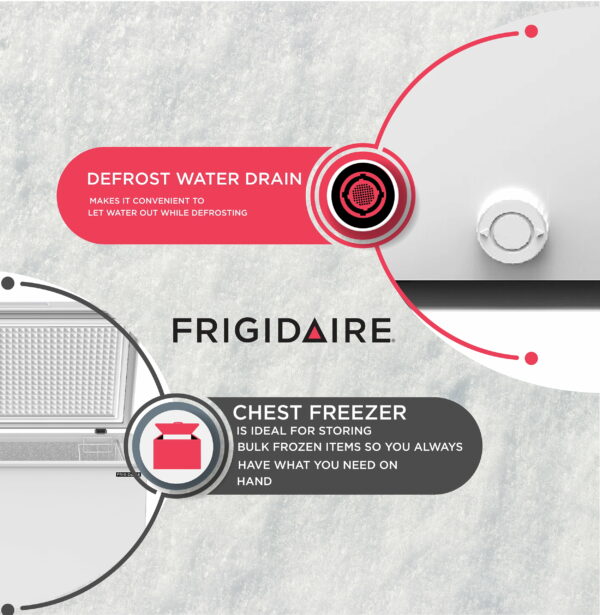 Frigidaire 7.0 Cu. Ft. White Chest Freezer, Garage Ready, External Temp Control - Image 4