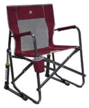 GCI Outdoor Freestyle Rocker Portable Folding Chair, Cinnamon, Mesh Back, Steel Frame, 250 lbs Capacity