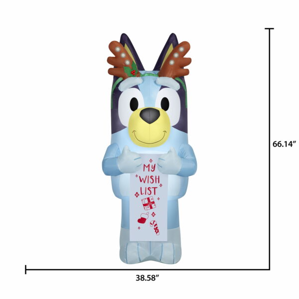 Gemmy Industries 5.5 ft LED Bluey Christmas Inflatable with Wish List - Yard Decoration - Image 3