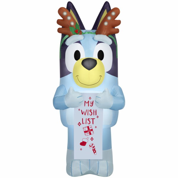 Gemmy Industries 5.5 ft LED Bluey Christmas Inflatable with Wish List - Yard Decoration