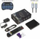 V3 Pro Android 11 TV Box with Voice Remote, 4GB RAM, 64GB ROM, Mini Keyboard, 6K Resolution, 8K HDMI Cable