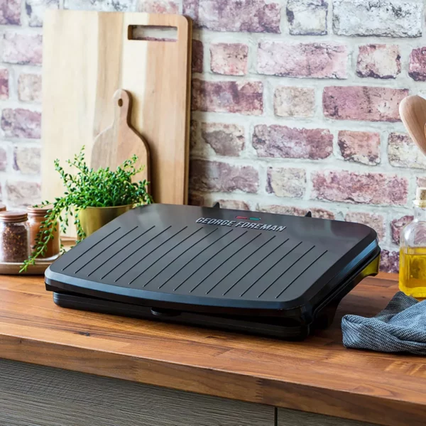 George Foreman Electric Panini Press, 9-Serving, Gunmetal Grey, Nonstick Coating, Adjustable Angle, Space-Saving Design - Image 2