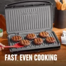 George Foreman Electric Panini Press, 9-Serving, Gunmetal Grey, Nonstick Coating, Adjustable Angle, Space-Saving Design
