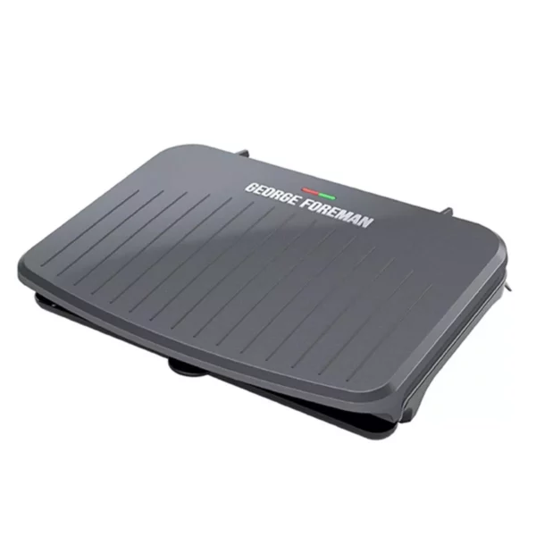 George Foreman Electric Panini Press, 9-Serving, Gunmetal Grey, Nonstick Coating, Adjustable Angle, Space-Saving Design