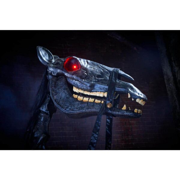 Giant 8.5 ft Animated LED Knight Dullahan with Red Eyes & Skeletal Horse - Halloween Decor - Image 3