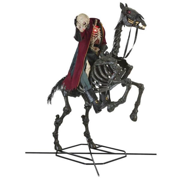 Giant 8.5 ft Animated LED Knight Dullahan with Red Eyes & Skeletal Horse - Halloween Decor - Image 5