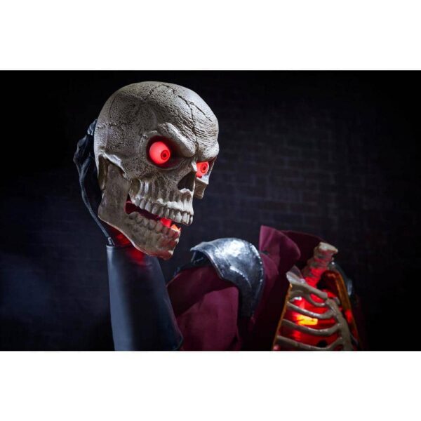 Giant 8.5 ft Animated LED Knight Dullahan with Red Eyes & Skeletal Horse - Halloween Decor - Image 4