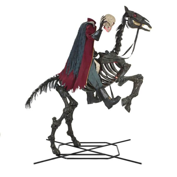 Giant 8.5 ft Animated LED Knight Dullahan with Red Eyes & Skeletal Horse - Halloween Decor