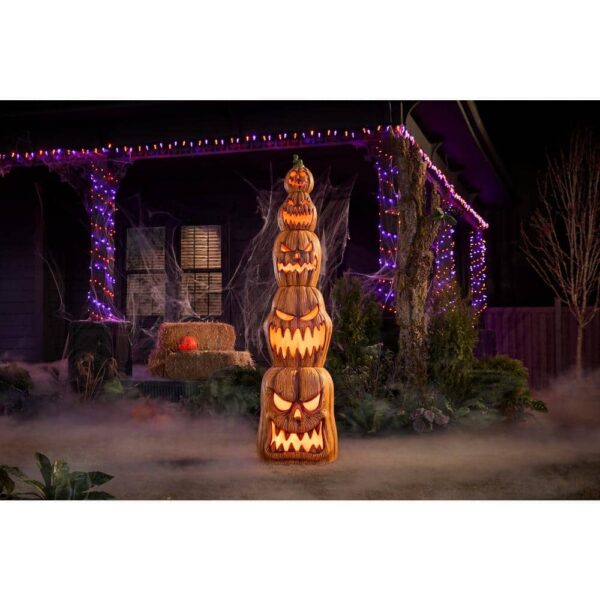 Giant 8.5 ft LED Jack-O-Lanterns Stack - Weather-Resistant Halloween Decoration with Timer, Indoor/Outdoor Use - Image 4