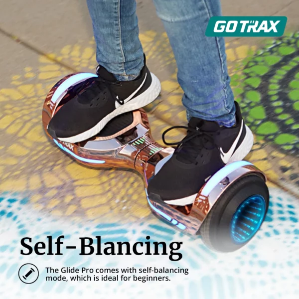 GOTRAX Glide Pro Bluetooth Hoverboard, 6.5" Wheels, LED Lights, Self-Balancing, UL2272 Certified, Silver - Image 6