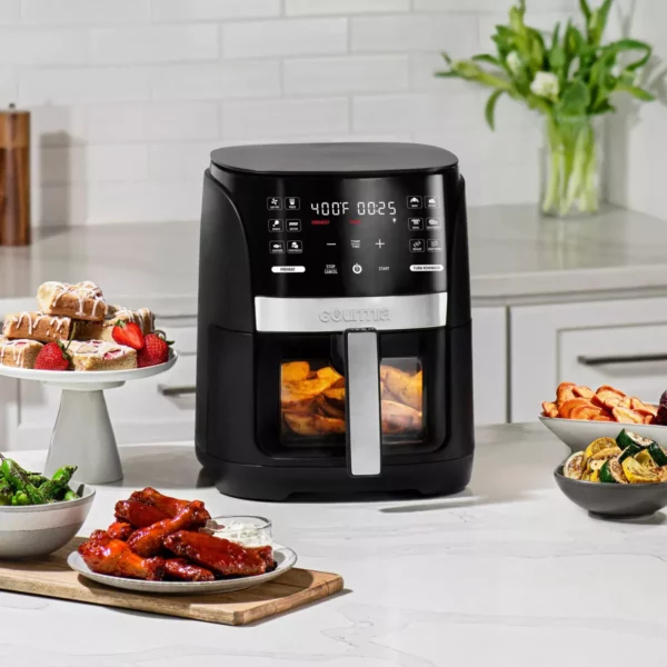 Gourmia 6-Qt Digital Air Fryer with 12 Presets & FryForce Technology - Black - Image 2