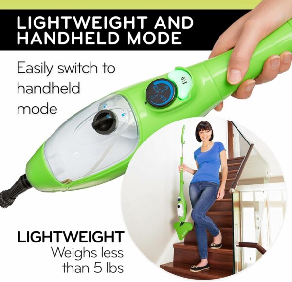 H2O Mop X5 5-in-1 Steam Mop & Handheld Cleaner for Hardwood, Tile, Carpet, Windows & Garments - Image 4