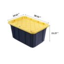 HDX 27-Gallon Black Stackable Waterproof Storage Tote with Snap Lid, 5-Pack