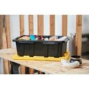 HDX 27-Gallon Black Stackable Waterproof Storage Tote with Snap Lid, 5-Pack