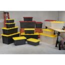 HDX 27-Gallon Black Stackable Waterproof Storage Tote with Snap Lid, 5-Pack