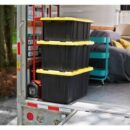 HDX 27-Gallon Black Stackable Waterproof Storage Tote with Snap Lid, 5-Pack