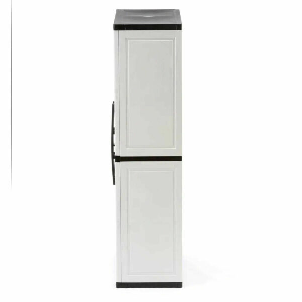HDX Gray Plastic Freestanding Garage Cabinet with Adjustable Shelves & Lockable Doors, 35"W x 71"H x 18"D - Image 4