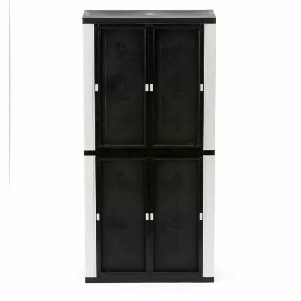 HDX Gray Plastic Freestanding Garage Cabinet with Adjustable Shelves & Lockable Doors, 35"W x 71"H x 18"D - Image 5