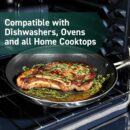 HexClad 12-Inch Hybrid Nonstick Fry Pan with Glass Lid, Dishwasher & Oven Safe, Silver