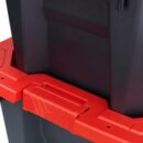 Husky 45 Gal. Heavy Duty Lockable Storage Tote with Wheels & Red Lid