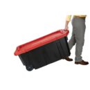 Husky 45 Gal. Heavy Duty Lockable Storage Tote with Wheels & Red Lid