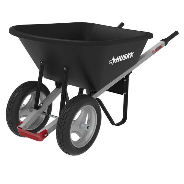 Husky 6 Cu. Ft. Poly Wheelbarrow with Dual Flat-Free Tires