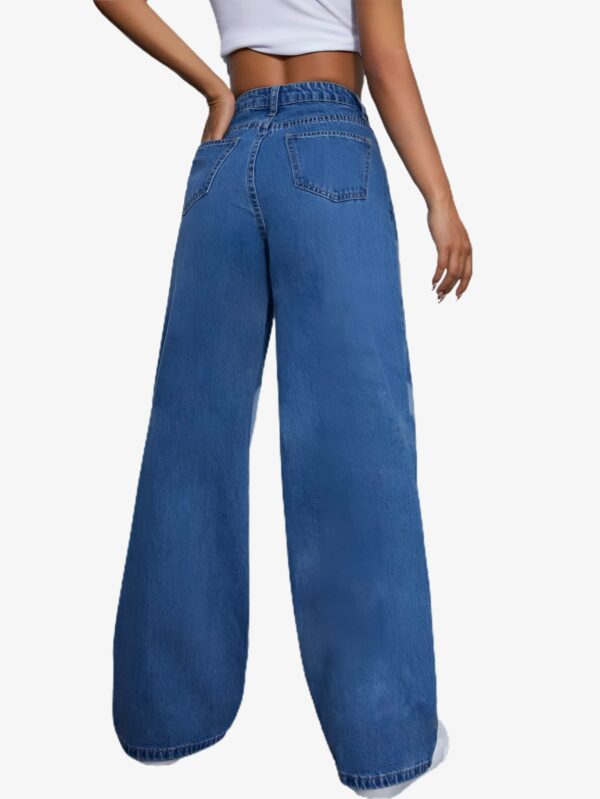 IG4 Women's High Waist Heart Print Wide Leg Jeans - Image 3
