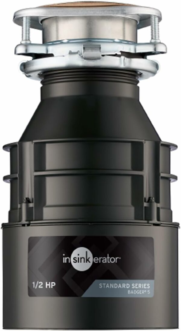 InSinkErator Badger 5 Garbage Disposal, 1/2 HP, Quick Lock, Durable Steel, Compact Design