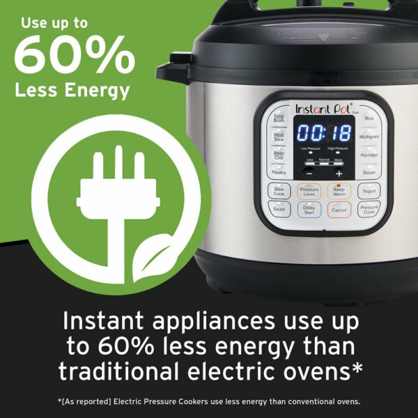 Instant Pot Duo 6 Qt 7-in-1 Electric Pressure Cooker, Stainless Steel, Family-Sized, Easy-Release - Image 4