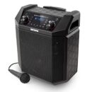Ion Block Rocker Plus Portable Bluetooth Speaker 100W, Black, Karaoke Mic, AM/FM Radio, Telescopic Handle