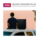 Ion Block Rocker Plus Portable Bluetooth Speaker 100W, Black, Karaoke Mic, AM/FM Radio, Telescopic Handle