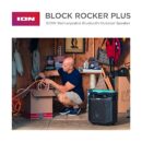 Ion Block Rocker Plus Portable Bluetooth Speaker 100W, Black, Karaoke Mic, AM/FM Radio, Telescopic Handle