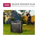 Ion Block Rocker Plus Portable Bluetooth Speaker 100W, Black, Karaoke Mic, AM/FM Radio, Telescopic Handle