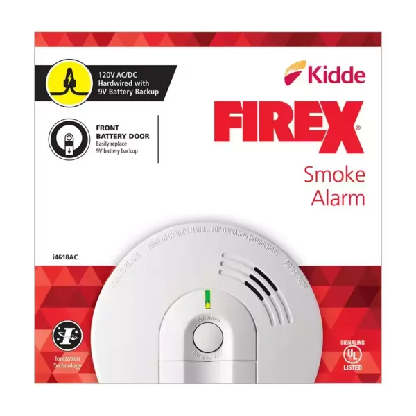 Kidde Firex i4618 4-Pack Hardwired Ionization Smoke Detectors with Battery Backup - Image 3