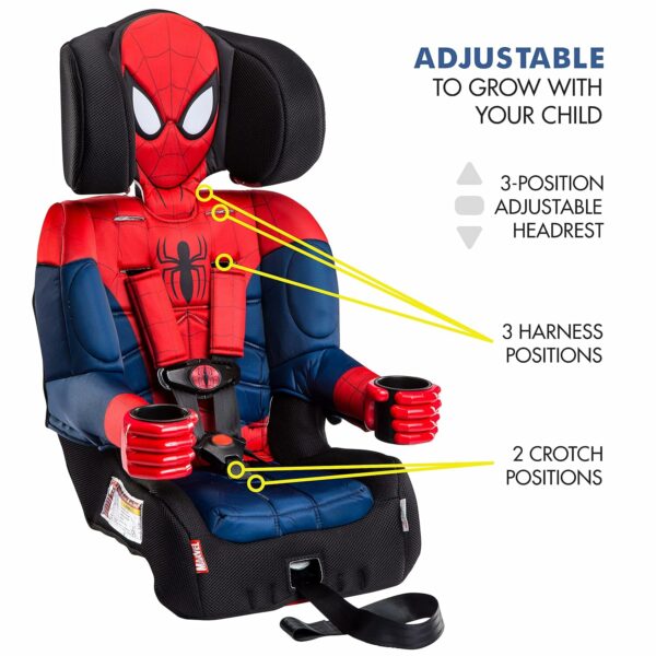 KidsEmbrace Marvel Spider-Man 2-in-1 Booster Car Seat, 5-Point Harness, Forward-Facing & Belt-Positioning, 22-100 lbs - Image 2